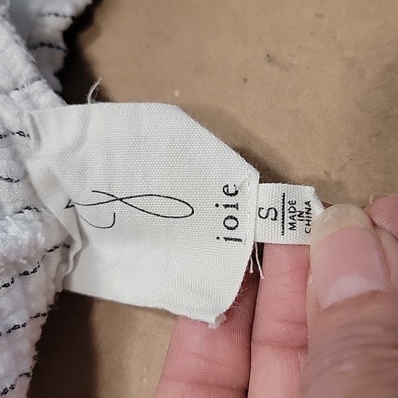 Joie (Size M) Striped Pattern Gauze High Smocked Waistband Wide Leg Pants - Picture 6 of 15